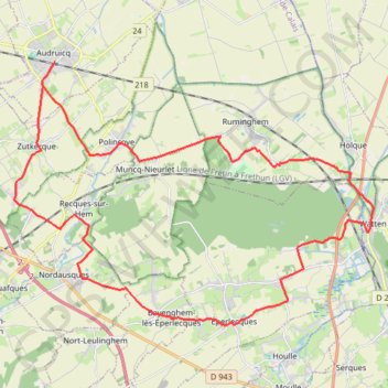 Itinéraire Les 3 Cayelles - Audruicq, distance, dénivelé, altitude, carte, profil, trace GPS
