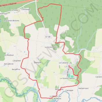 Itinéraire circuit de la chapelle de priziac, distance, dénivelé, altitude, carte, profil, trace GPS