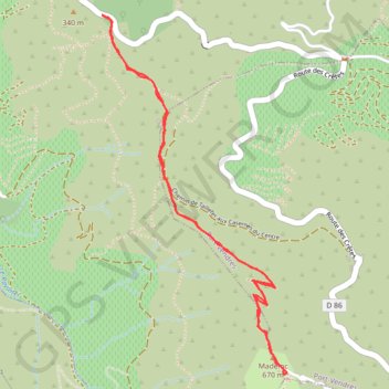 Itinéraire Tour Madeloc, distance, dénivelé, altitude, carte, profil, trace GPS