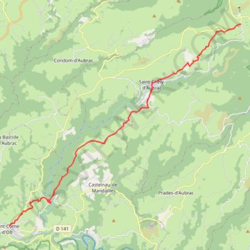 Itinéraire Saint-Côme-d'Olt - Aubrac, distance, dénivelé, altitude, carte, profil, trace GPS