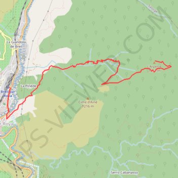 Itinéraire Breil sur Roya - Arpette, distance, dénivelé, altitude, carte, profil, trace GPS