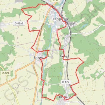 Itinéraire Longueville - rando boucle du viaduc, distance, dénivelé, altitude, carte, profil, trace GPS