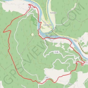 Itinéraire Bouzies Saint Cirq Lapopie, distance, dénivelé, altitude, carte, profil, trace GPS