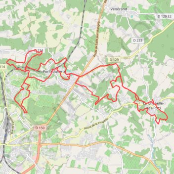 Itinéraire Fontcouverte La Chapelle 31 kms, distance, dénivelé, altitude, carte, profil, trace GPS