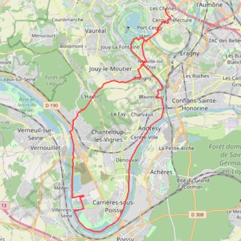 Itinéraire Boucle Seine Triel, distance, dénivelé, altitude, carte, profil, trace GPS