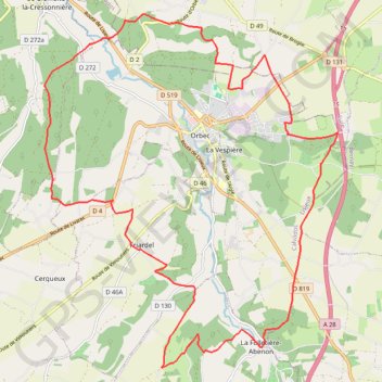 Itinéraire Rando le tour d'Orbec, distance, dénivelé, altitude, carte, profil, trace GPS