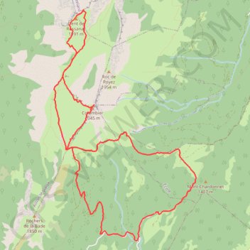 Itinéraire Mont Colombier et Dent de Rossanaz (Bauges), distance, dénivelé, altitude, carte, profil, trace GPS