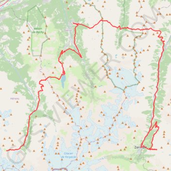 Itinéraire Haute Route Chamonix - Zermatt (2ème partie), distance, dénivelé, altitude, carte, profil, trace GPS
