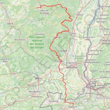 Itinéraire T-03 - La Salle - Delemont, distance, dénivelé, altitude, carte, profil, trace GPS