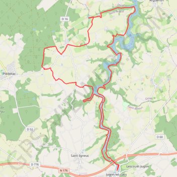 Itinéraire L'Arguenon, de Jugon les Lac à la Hunaudaye, distance, dénivelé, altitude, carte, profil, trace GPS