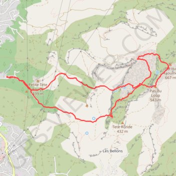 Itinéraire Allauch Pic du Taoumé, distance, dénivelé, altitude, carte, profil, trace GPS