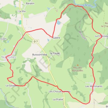 Itinéraire Balade autour de Nizerolles, distance, dénivelé, altitude, carte, profil, trace GPS