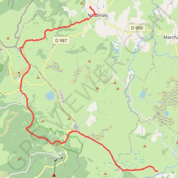 Itinéraire Le buron de rajas Nasbinals, distance, dénivelé, altitude, carte, profil, trace GPS