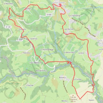 Itinéraire Saint-Didier-sous-Riverie, distance, dénivelé, altitude, carte, profil, trace GPS