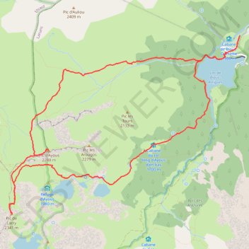 Itinéraire Pics d’Ayous et Pic de Larry en boucle par le Vallon d'Aas de Bielle, distance, dénivelé, altitude, carte, profil, trace GPS