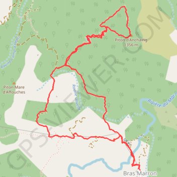 Itinéraire Ascension du Piton d'Anchaing, distance, dénivelé, altitude, carte, profil, trace GPS