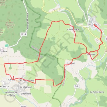 Itinéraire Marche à Manglieu, distance, dénivelé, altitude, carte, profil, trace GPS