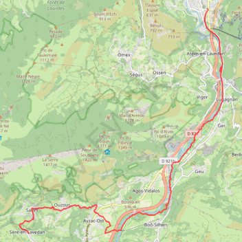 Itinéraire Lourdes VTT électrique, distance, dénivelé, altitude, carte, profil, trace GPS