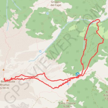 Itinéraire Monte Besimauda (Bisalta), distance, dénivelé, altitude, carte, profil, trace GPS