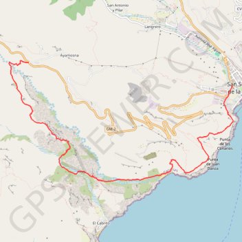 Itinéraire San Seb/Ayamosna - El Cabrito - La Guancha - San Sebastian, distance, dénivelé, altitude, carte, profil, trace GPS