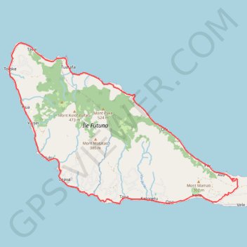 Itinéraire FUTUNA - tour de l'île, distance, dénivelé, altitude, carte, profil, trace GPS