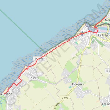 Itinéraire Mers les Bains à Criel, distance, dénivelé, altitude, carte, profil, trace GPS