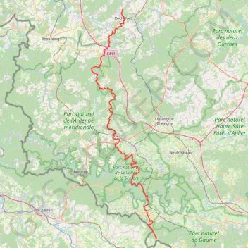Itinéraire SAT_Tronçon-Rochefort-Orval_T_2022-06-24, distance, dénivelé, altitude, carte, profil, trace GPS