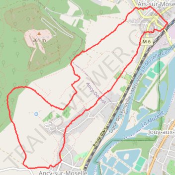 Itinéraire Ars-sur-Moselle - Ancy-sur-Moselle - Pierre-qui-tourne, distance, dénivelé, altitude, carte, profil, trace GPS