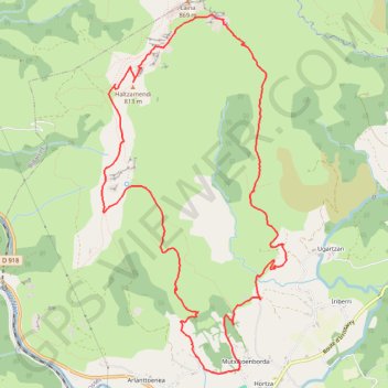 Itinéraire Randonnée à l'Haltzamendi au Pays Basque, distance, dénivelé, altitude, carte, profil, trace GPS