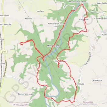 Itinéraire Tonquedec (22), distance, dénivelé, altitude, carte, profil, trace GPS