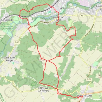 Itinéraire Boissy le Cutté, distance, dénivelé, altitude, carte, profil, trace GPS