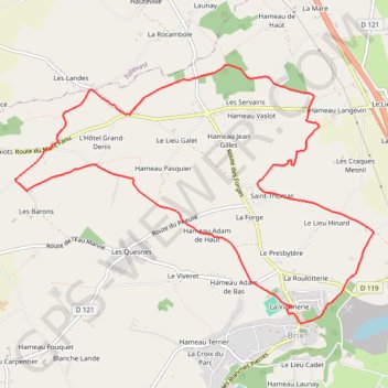 Itinéraire Brix (50700), distance, dénivelé, altitude, carte, profil, trace GPS