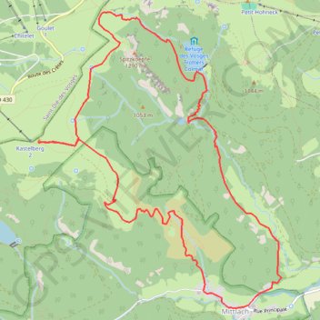 Itinéraire Le kastelberb, distance, dénivelé, altitude, carte, profil, trace GPS