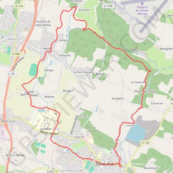 Itinéraire Saint Avé, distance, dénivelé, altitude, carte, profil, trace GPS