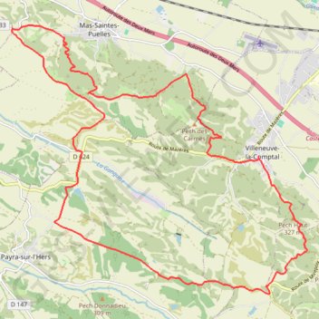 Itinéraire Les collines du pastel, distance, dénivelé, altitude, carte, profil, trace GPS