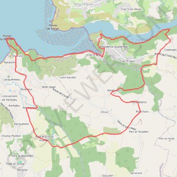 Itinéraire Le Yaudet (Ploulec'h), distance, dénivelé, altitude, carte, profil, trace GPS
