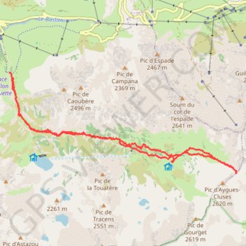Itinéraire Hourquette Nère, distance, dénivelé, altitude, carte, profil, trace GPS