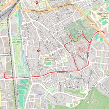 Itinéraire Metz, Sablon&Queuleu, distance, dénivelé, altitude, carte, profil, trace GPS
