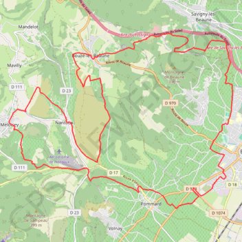 Itinéraire Beaune Meloisé, distance, dénivelé, altitude, carte, profil, trace GPS