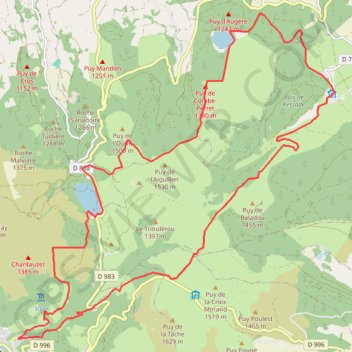 Itinéraire Boucle lacs Guéry et Servières, distance, dénivelé, altitude, carte, profil, trace GPS