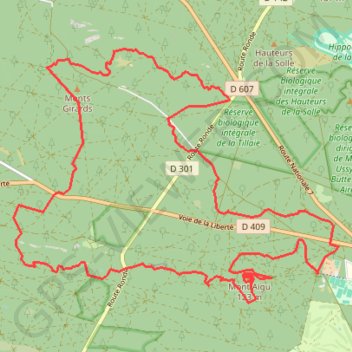 Itinéraire Fontainebleau - la faisanderie - Gorges d'Apremont, distance, dénivelé, altitude, carte, profil, trace GPS