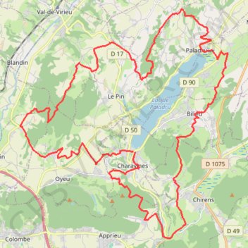 Itinéraire Lac de Paladru - Grand tour du lac, distance, dénivelé, altitude, carte, profil, trace GPS