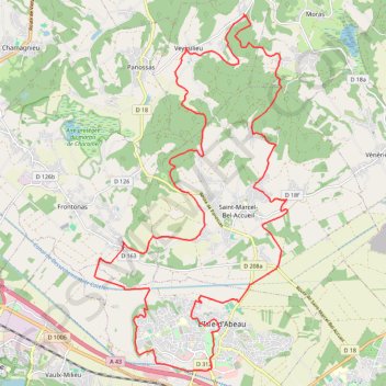 Itinéraire Le Dauphin de l'Isle d'Abeau, distance, dénivelé, altitude, carte, profil, trace GPS