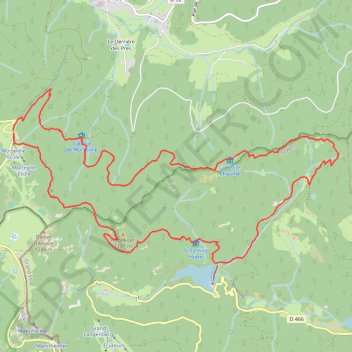 Itinéraire Le Lac d'Alfed et les Roches de Morteville, distance, dénivelé, altitude, carte, profil, trace GPS