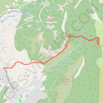 Itinéraire Levens, Mont Férion, distance, dénivelé, altitude, carte, profil, trace GPS