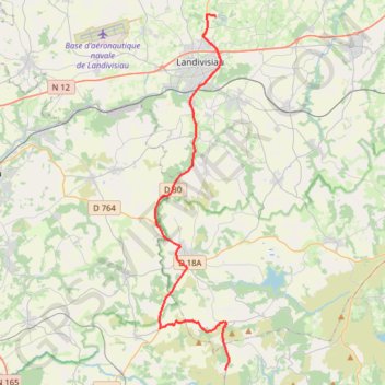 Itinéraire véhicules landivisiau-menez meur, distance, dénivelé, altitude, carte, profil, trace GPS