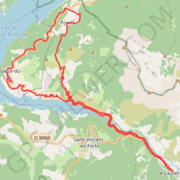 Itinéraire Balcons du Lac - Alpes de Haute-Provence, distance, dénivelé, altitude, carte, profil, trace GPS