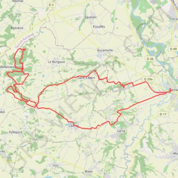 Itinéraire Grenade au bois du Burgaud, distance, dénivelé, altitude, carte, profil, trace GPS