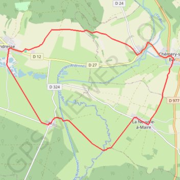 Itinéraire De Chémery-sur-Bar à La Neuville par Vendresse, distance, dénivelé, altitude, carte, profil, trace GPS