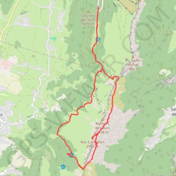Itinéraire Le Roc Cornafion par le Sentier des Deux Cols, distance, dénivelé, altitude, carte, profil, trace GPS